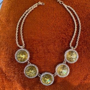 NEW Banana Republic rhinestone and topaz-colored sparkly necklace NWOT